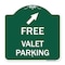 Signmission Free Valet Parking W/ Upper Right Arrow, Green & White Aluminum Sign, 18" x 18", GW-1818-23940 A-DES-GW-1818-23940 - alternate 1